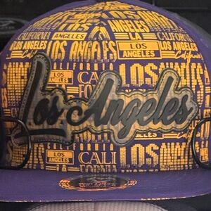 Blue and yellow Los Angeles hat snap back